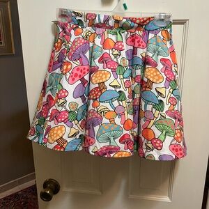 Ragstock size S Colorful Mushroom Print Skirt